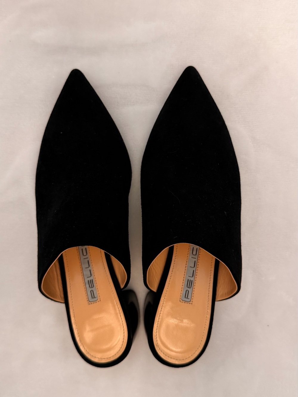 Elle Black Pointed-Toe Slip-On Mules made in Italy